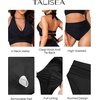 image:imageTalisea High Waisted Bikini Set for Women Two Piece Tummy Control Swimsuit Halter Push Up Bathing Suits with Twist Front TopBlack