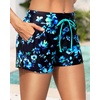 image:imageBlouson Tankini Swimsuit with Shorts  Womens Two Piece with Pockets Tummy Control Bathing Suit Modest Swimwear 2025Aqua Floral