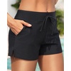 image:imageBlouson Tankini Swimsuit with Shorts  Womens Two Piece with Pockets Tummy Control Bathing Suit Modest Swimwear 2025Black Tribal