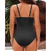 image:imageTalisea High Neck One Piece Swimsuit Tummy Control for Women Mesh Ruched Slimming Bathing Suit Full Coverage Swimwear