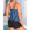 image:imageTalisea Tankini Two Piece with Shorts  Womens Tummy Control Swimsuit with Pockets Bathing Suit with VWire Boy ShortsBlue Paisley