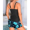 image:imageTalisea Tankini Two Piece with Shorts  Womens Tummy Control Swimsuit with Pockets Bathing Suit with VWire Boy ShortsGreen Floral
