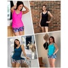 image:imageTalisea Tankini Two Piece with Shorts  Womens Tummy Control Swimsuit with Pockets Bathing Suit with VWire Boy ShortsOrange Floral