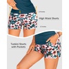 image:imageTalisea Tankini Two Piece with Shorts  Womens Tummy Control Swimsuit with Pockets Bathing Suit with VWire Boy ShortsTeal Floral