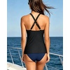 image:imageTummy Control Tankini Top Only  Women Twist V Neck Swim Tops Criss Cross Swimsuit Bathing Suit Top 2025Black