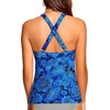 image:imageTummy Control Tankini Top Only  Women Twist V Neck Swim Tops Criss Cross Swimsuit Bathing Suit Top 2025Blue Paisley