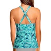 image:imageTummy Control Tankini Top Only  Women Twist V Neck Swim Tops Criss Cross Swimsuit Bathing Suit Top 2025Green Paisley