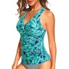 image:imageTummy Control Tankini Top Only  Women Twist V Neck Swim Tops Criss Cross Swimsuit Bathing Suit Top 2025Green Paisley