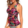 image:imageTummy Control Tankini Top Only  Women Twist V Neck Swim Tops Criss Cross Swimsuit Bathing Suit Top 2025Red Leaves