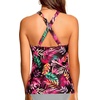 image:imageTummy Control Tankini Top Only  Women Twist V Neck Swim Tops Criss Cross Swimsuit Bathing Suit Top 2025Red Leaves