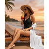 image:imageWomen Halter Tankini Swim Top  Tummy Control Swimsuit Bathing Suit Top Front Tie Knot Swim Top Only 2025Black