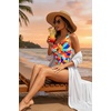 image:imageWomen Halter Tankini Swim Top  Tummy Control Swimsuit Bathing Suit Top Front Tie Knot Swim Top Only 2025Color Block