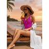 image:imageWomen Halter Tankini Swim Top  Tummy Control Swimsuit Bathing Suit Top Front Tie Knot Swim Top Only 2025Purple
