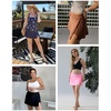 image:imageWomens Mid Rise Swim Skirt  Bathing Suit Skirt with Builtin Shorts Split Skort Swimsuit Bottoms Swimwear 2025Black