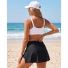 image:imageWomens Mid Rise Swim Skirt  Bathing Suit Skirt with Builtin Shorts Split Skort Swimsuit Bottoms Swimwear 2025Black