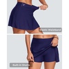 image:imageWomens Mid Rise Swim Skirt  Bathing Suit Skirt with Builtin Shorts Split Skort Swimsuit Bottoms Swimwear 2025Navy Blue