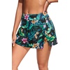 image:imageWomens Mid Rise Swim Skirt  Bathing Suit Skirt with Builtin Shorts Split Skort Swimsuit Bottoms Swimwear 2025Tropical Leaves