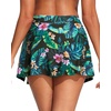 image:imageWomens Mid Rise Swim Skirt  Bathing Suit Skirt with Builtin Shorts Split Skort Swimsuit Bottoms Swimwear 2025Tropical Leaves