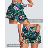 image:imageWomens Mid Rise Swim Skirt  Bathing Suit Skirt with Builtin Shorts Split Skort Swimsuit Bottoms Swimwear 2025Tropical Leaves
