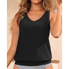 image:imageBlouson Tankini Tops for Women  Loose Fit Swim Top Only No Bottom Bathing Suit Modest Swimsuit Top 2025Black