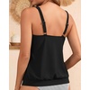 image:imageBlouson Tankini Tops for Women  Loose Fit Swim Top Only No Bottom Bathing Suit Modest Swimsuit Top 2025Black