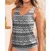 image:imageBlouson Tankini Tops for Women  Loose Fit Swim Top Only No Bottom Bathing Suit Modest Swimsuit Top 2025Black Tribal