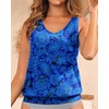 image:imageBlouson Tankini Tops for Women  Loose Fit Swim Top Only No Bottom Bathing Suit Modest Swimsuit Top 2025Blue Paisley