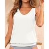 image:imageBlouson Tankini Tops for Women  Loose Fit Swim Top Only No Bottom Bathing Suit Modest Swimsuit Top 2025White