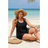 image:imagePlus Size Tankini with Shorts  Women Two Piece Swimsuits Bathing Suit Scoop Neck Flowy Swimwear 2025Black