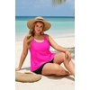 image:imagePlus Size Tankini with Shorts  Women Two Piece Swimsuits Bathing Suit Scoop Neck Flowy Swimwear 2025Hot Pink