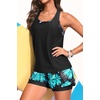 image:imageTalisea 3 Piece Tankini Swimsuits Women  Athletic Swim Tank Top with Bra and Boyshorts Bathing Suits Modest Swimwear 2026Green Floral