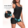image:imageTalisea 3 Piece Tankini Swimsuits Women  Athletic Swim Tank Top with Bra and Boyshorts Bathing Suits Modest Swimwear 2026Green Floral