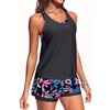 image:imageTalisea 3 Piece Tankini Swimsuits Women  Athletic Swim Tank Top with Bra and Boyshorts Bathing Suits Modest Swimwear 2026Pink Floral