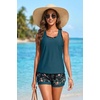 image:imageTalisea 3 Piece Tankini Swimsuits Women  Athletic Swim Tank Top with Bra and Boyshorts Bathing Suits Modest Swimwear 2026Teal and Floral
