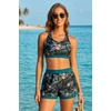 image:imageTalisea 3 Piece Tankini Swimsuits Women  Athletic Swim Tank Top with Bra and Boyshorts Bathing Suits Modest Swimwear 2026Teal and Floral