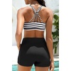 image:imageTalisea 3 Piece Tankini with Shorts  Modest Swimsuit Tummy Control Bathing Suits Athletic Sports Swimwear with PocketsGreen and Striped