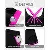 image:imageTalisea 3 Piece Tankini with Shorts  Modest Swimsuit Tummy Control Bathing Suits Athletic Sports Swimwear with PocketsHot Pink and Black