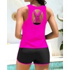 image:imageTalisea 3 Piece Tankini with Shorts  Modest Swimsuit Tummy Control Bathing Suits Athletic Sports Swimwear with PocketsHot Pink and Black