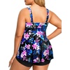image:imageTalisea Plus Size Bandeau Swimsuit Strapless Tankini Two Piece Bathing Suits with Shorts