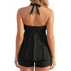 image:imageTalisea Tankini Swimsuit Bathing Suit 2024  Women Two Piece with Shorts Halter Twist Front Flowy Top Retro SwimwearBlack
