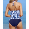 image:imageTalisea Two Piece Halter Tankini Swimsuits for Women Tummy Control Bathing Suits V Neck SwimwearBlue Tie Dye
