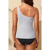 image:imageTalisea Two Piece Tankini Bathing Suit One Shoulder Swimsuit for Women Tummy Control SwimwearBlack Stripes