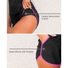 image:imageTalisea Women 2 Piece Tankini Swimsuit with Pockets Boy Shorts Modest Bathing Suit Tummy Control Tank TopBlack Pink