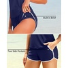 image:imageTalisea Women 2 Piece Tankini Swimsuit with Pockets Boy Shorts Modest Bathing Suit Tummy Control Tank TopBlue and Stripe