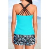 image:imageTalisea Women 2 Piece Tankini Swimsuit with Pockets Boy Shorts Modest Bathing Suit Tummy Control Tank TopGreen Floral