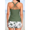 image:imageTalisea Women 2 Piece Tankini Swimsuit with Pockets Boy Shorts Modest Bathing Suit Tummy Control Tank TopGreen Palm Tree
