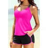 image:imageTalisea Women 2 Piece Tankini Swimsuit with Pockets Boy Shorts Modest Bathing Suit Tummy Control Tank TopHot Pink