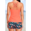 image:imageTalisea Women 2 Piece Tankini Swimsuit with Pockets Boy Shorts Modest Bathing Suit Tummy Control Tank TopOrange Flowers