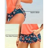 image:imageTalisea Women 2 Piece Tankini Swimsuit with Pockets Boy Shorts Modest Bathing Suit Tummy Control Tank TopOrange Flowers