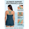 image:imageTalisea Women 2 Piece Tankini Swimsuit with Pockets Boy Shorts Modest Bathing Suit Tummy Control Tank TopTeal and Green